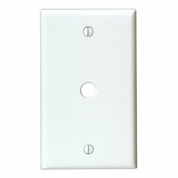 Leviton 1-Gang Plastic White Telephone/Cable Wall Plate with 0.312 In. Hole 001-88013